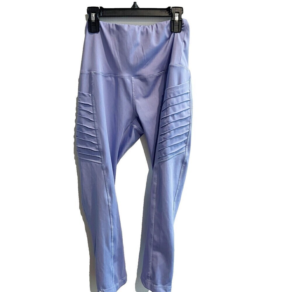Vogo Absolutely Fit Women Blue Workout Legging Pants S Capri Yoga Stretch PullOn